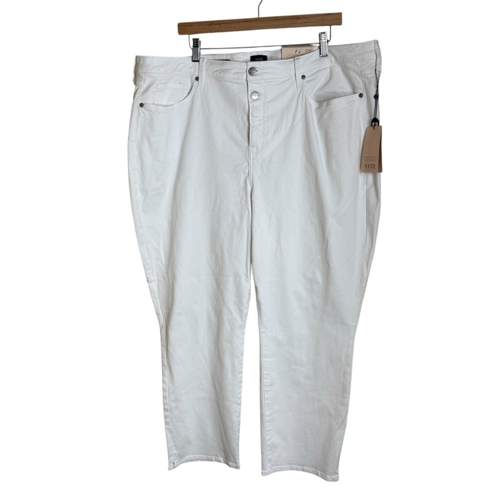 Not Your Daughters Jeans NYDJ Sheri Slim Ankle Jeans Side Slits Optic White 22W - Picture 13 of 13
